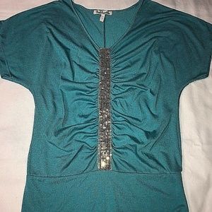 True Freedom Blouse Shirt Size Medium Ruched Front